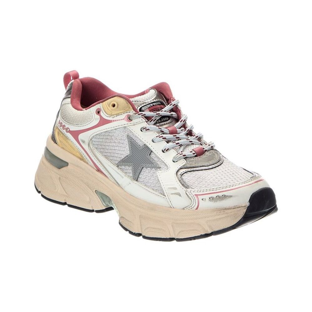 Golden Goose Lightstar Mesh & Leather Sneaker, White